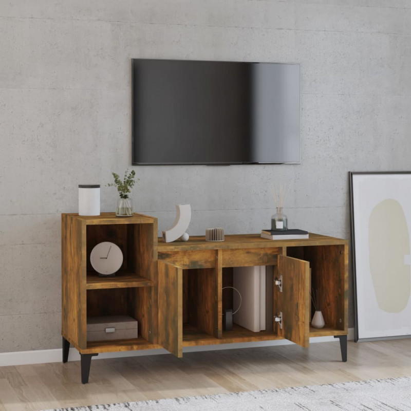 Szafka pod telewizor, przydymiony dąb, 100x35x55 cm
