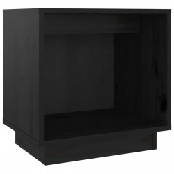 Szafka nocna, czarna, 40x30x40 cm, lite drewno sosnowe