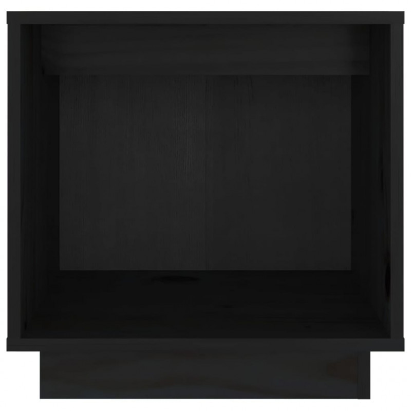 Szafka nocna, czarna, 40x30x40 cm, lite drewno sosnowe