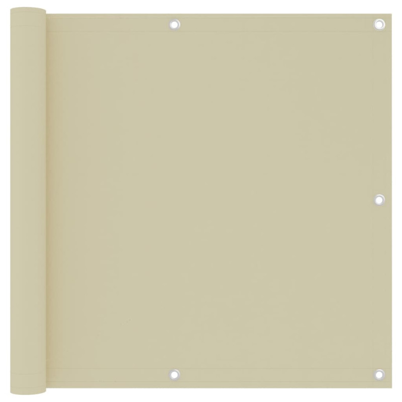 Parawan balkonowy, kremowy, 90x500 cm, tkanina Oxford