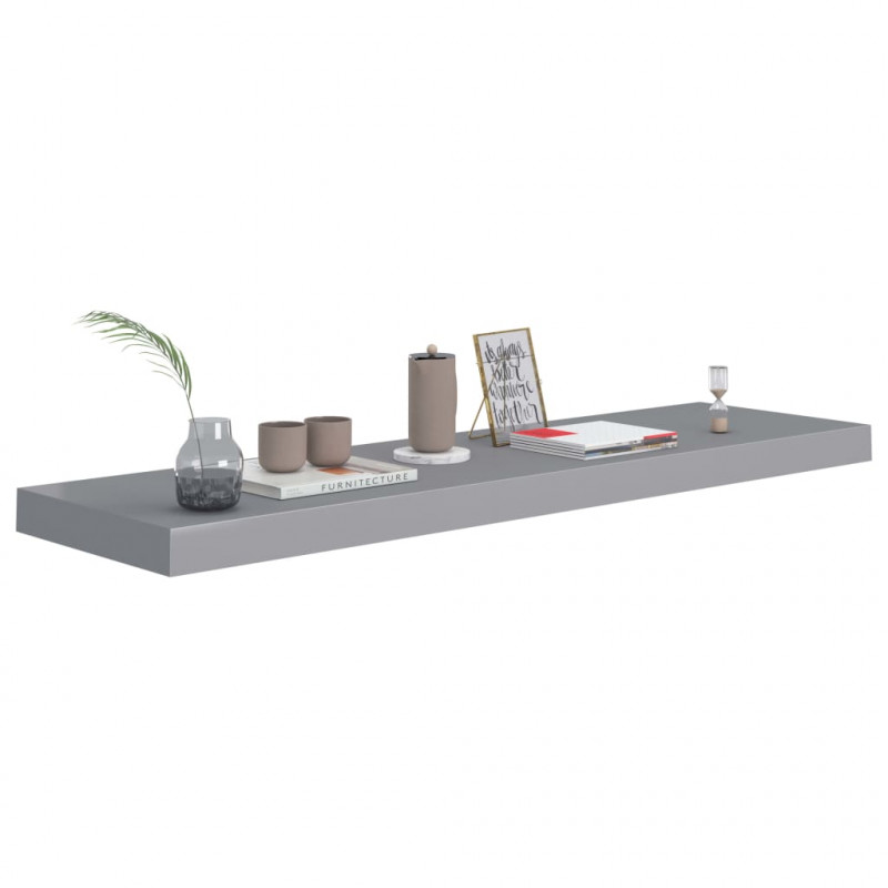 Półki ścienne, 4 szt., szare, 90x23,5x3,8 cm, MDF