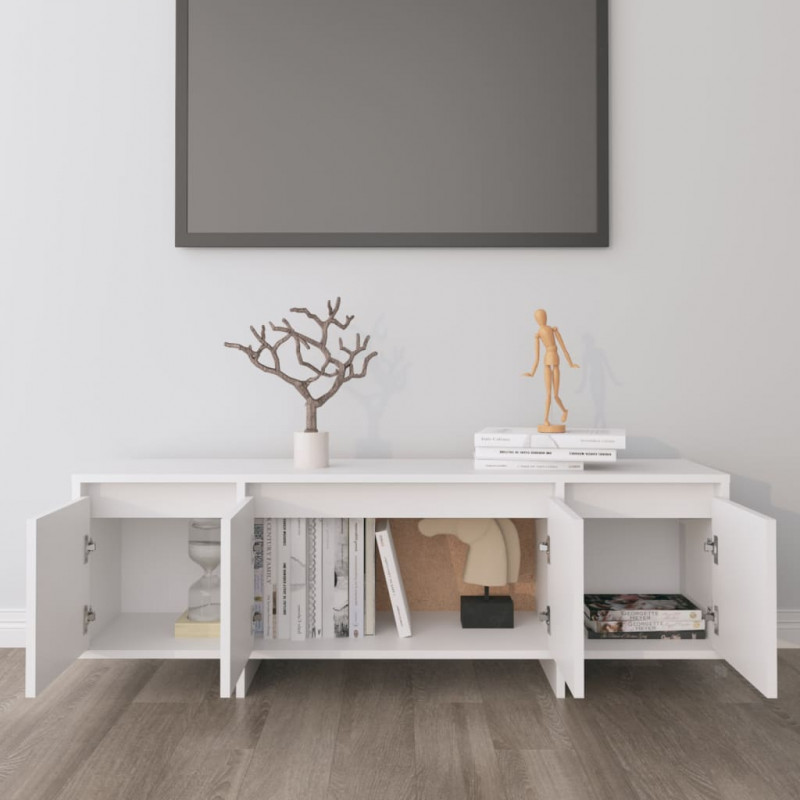 Szafka pod TV, biała, 120x30x40,5 cm, materiał drewnopochodny