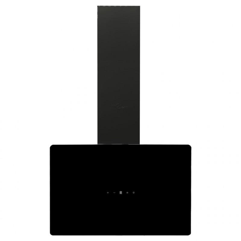 Ścienny okap kuchenny, 60 cm, stal i hartowane szkło, czarny