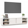 Szafka pod telewizor, biała, 156x40x40 cm, lite drewno sosnowe