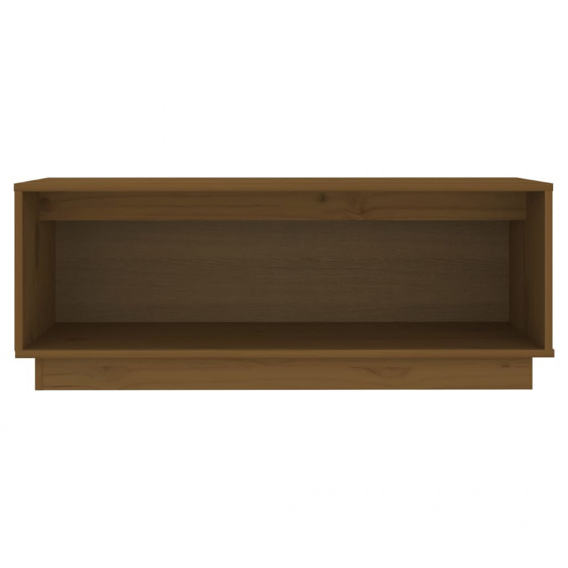 Szafka pod TV, miodowy brąz, 90x35x35 cm, lite drewno sosnowe