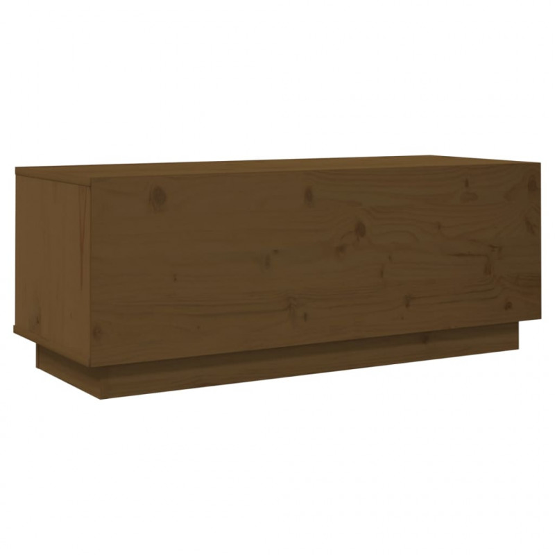 Szafka pod TV, miodowy brąz, 90x35x35 cm, lite drewno sosnowe