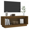 Szafka pod TV, miodowy brąz, 90x35x35 cm, lite drewno sosnowe