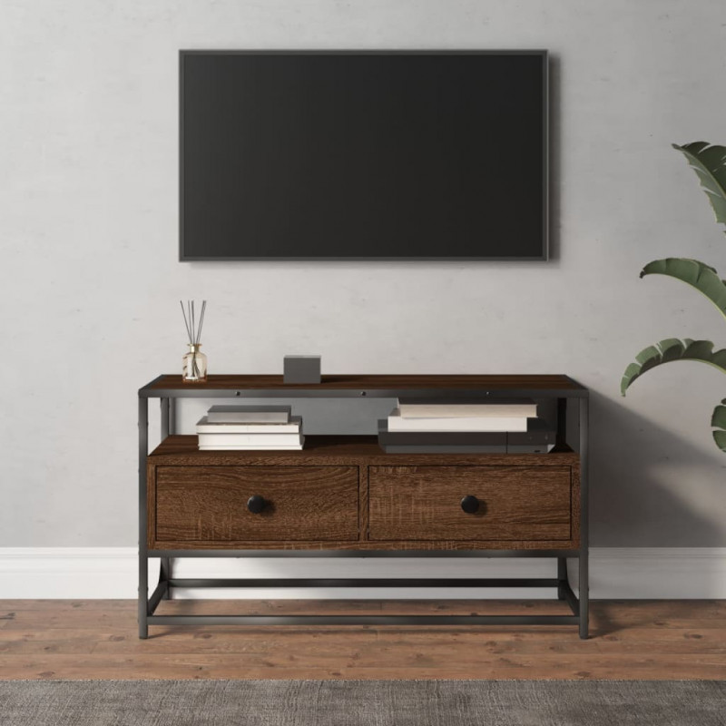 Szafka pod telewizor, brązowy dąb, 80x35x45 cm