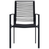 Krzesła ogrodowe, 4 szt., rattan PVC, czarne