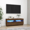 Szafka pod TV z oświetleniem LED, brązowy dąb, 100x35x40 cm
