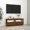 Szafka pod TV z oświetleniem LED, brązowy dąb, 100x35x40 cm