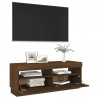 Szafka pod TV z oświetleniem LED, brązowy dąb, 100x35x40 cm