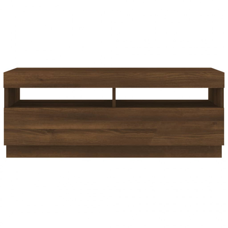 Szafka pod TV z oświetleniem LED, brązowy dąb, 100x35x40 cm