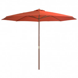 Parasol ogrodowy na drewnianym słupku, 350 cm, terakota