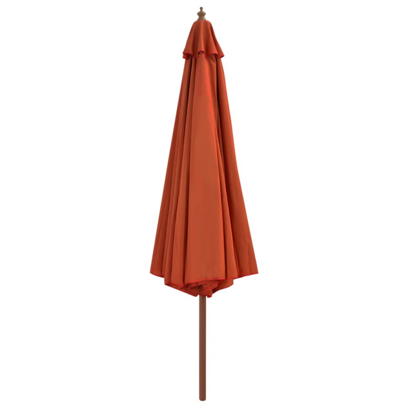 Parasol ogrodowy na drewnianym słupku, 350 cm, terakota