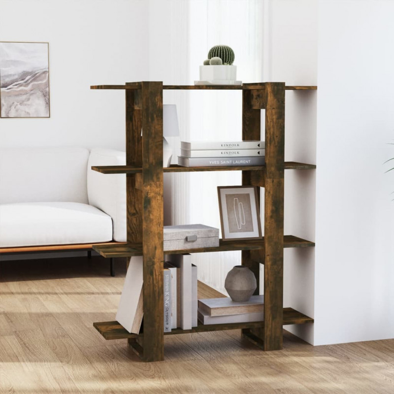 Regał na książki/przegroda, opalany dąb, 100x30x123,5 cm