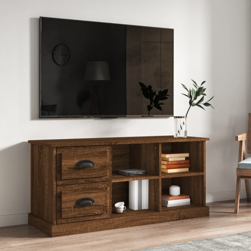 Szafka pod TV, brązowy dąb, 102x35,5x47,5 cm