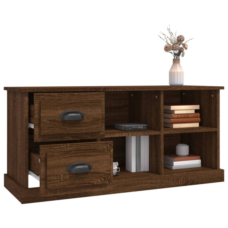 Szafka pod TV, brązowy dąb, 102x35,5x47,5 cm