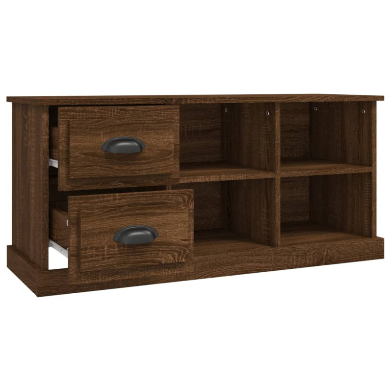 Szafka pod TV, brązowy dąb, 102x35,5x47,5 cm