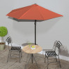 Półparasol balkonowy, aluminium, terakota, 270x144x222 cm