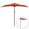 Półparasol balkonowy, aluminium, terakota, 270x144x222 cm