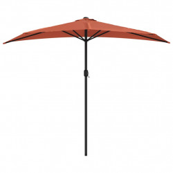 Półparasol balkonowy, aluminium, terakota, 270x144x222 cm