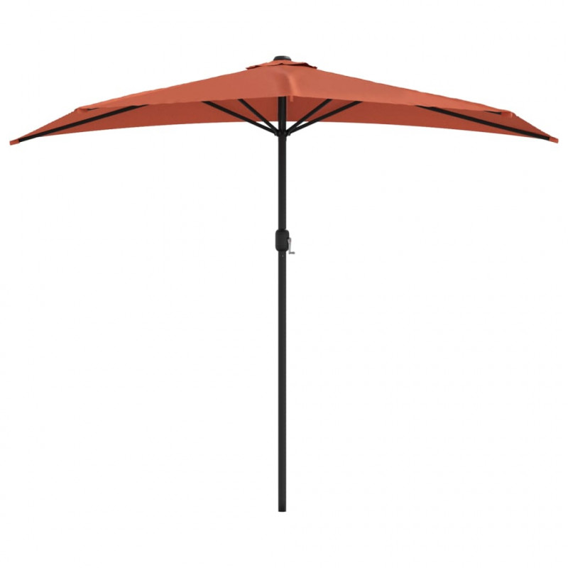 Półparasol balkonowy, aluminium, terakota, 270x144x222 cm