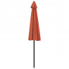 Półparasol balkonowy, aluminium, terakota, 270x144x222 cm