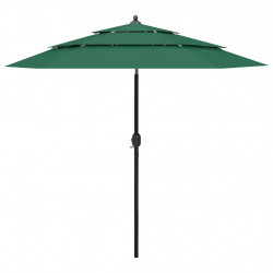3-poziomowy parasol na aluminiowym słupku, zielony, 2,5 m