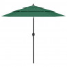 3-poziomowy parasol na aluminiowym słupku, zielony, 2,5 m