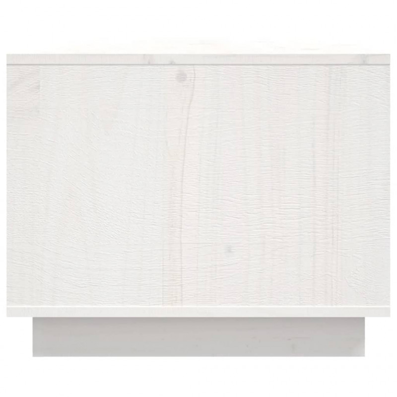 Stolik kawowy, biały, 80x50x40 cm, lite drewno sosnowe