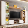 Meblościanka pod TV z oświetleniem LED, dąb sonoma i biały