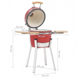 Ceramiczny grill Kamado z wędzarnią, 76 cm