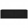 Wisząca szafka TV, czarna 80x36x25 cm materiał drewnopochodny