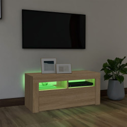 Szafka TV z oświetleniem LED, dąb sonoma, 90x35x40 cm