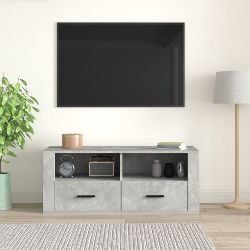 Szafka pod TV, szarość betonu, 100x35x40 cm