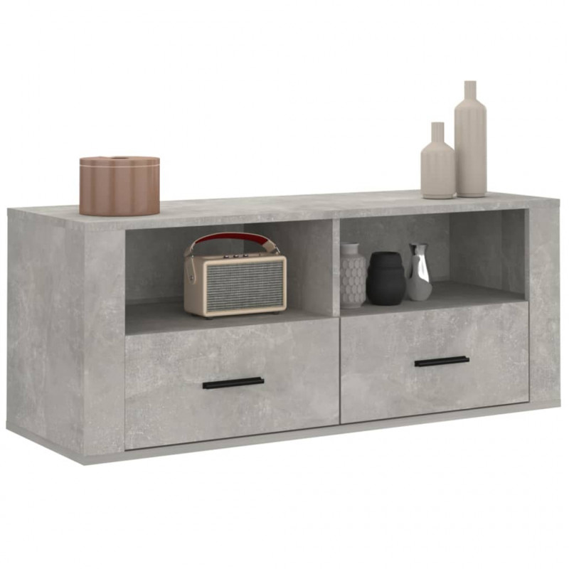 Szafka pod TV, szarość betonu, 100x35x40 cm