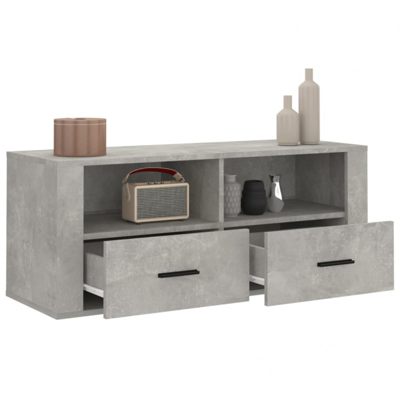 Szafka pod TV, szarość betonu, 100x35x40 cm