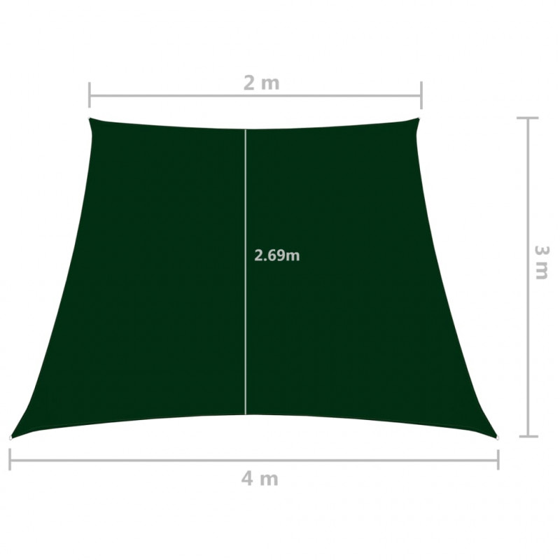 Trapezowy żagiel ogrodowy, tkanina Oxford, 2/4x3 m, zielony