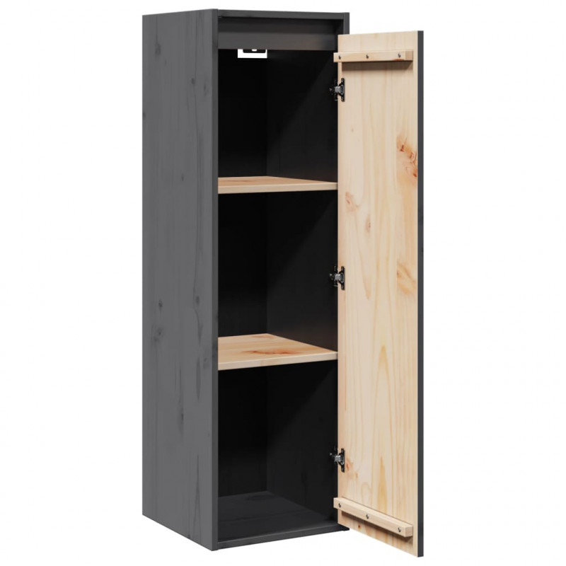 Szafka ścienna, szara, 30x30x100 cm, lite drewno sosnowe