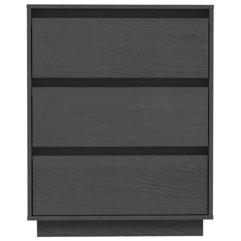 Szafka, szara, 60 x 34 x 75 cm, lite drewno sosnowe