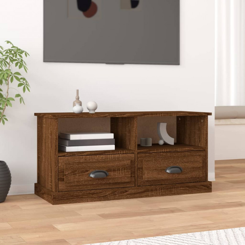 Szafka pod TV brązowy dąb 93x35,5x45 cm materiał drewnopochodny