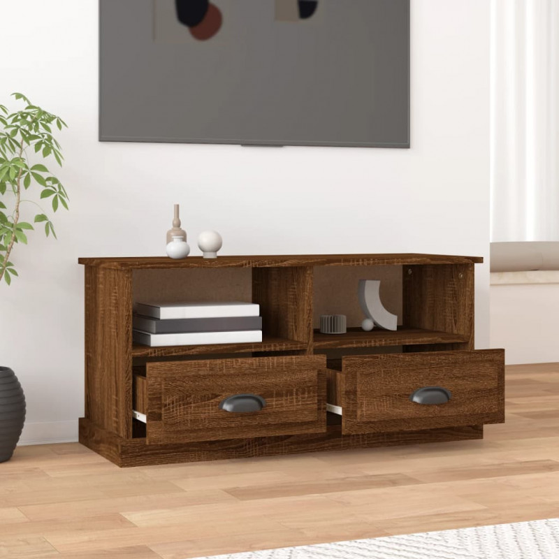 Szafka pod TV brązowy dąb 93x35,5x45 cm materiał drewnopochodny