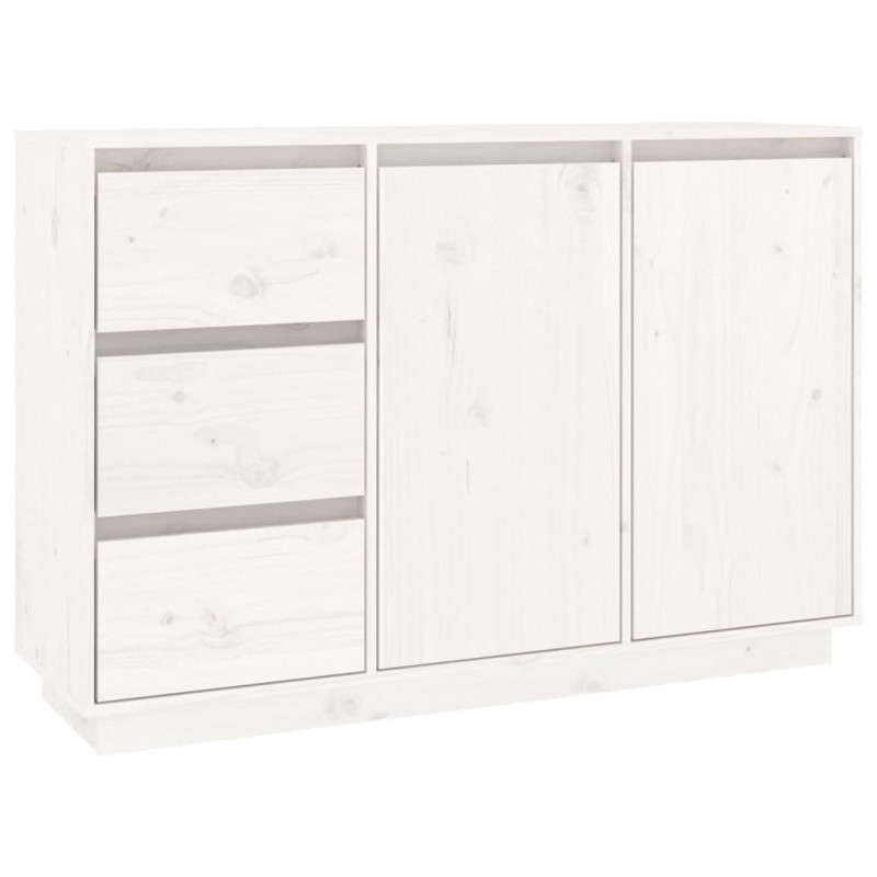 Szafka, biała, 111x34x75 cm, lite drewno sosnowe