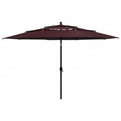 3-poziomowy parasol na aluminiowym słupku, bordowy, 3,5 m