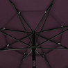3-poziomowy parasol na aluminiowym słupku, bordowy, 3,5 m