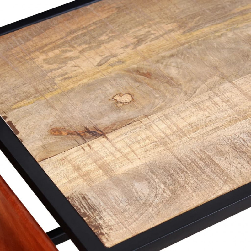 Stolik kawowy ze skórzanym uchwytem na czasopisma 110x50x45 cm