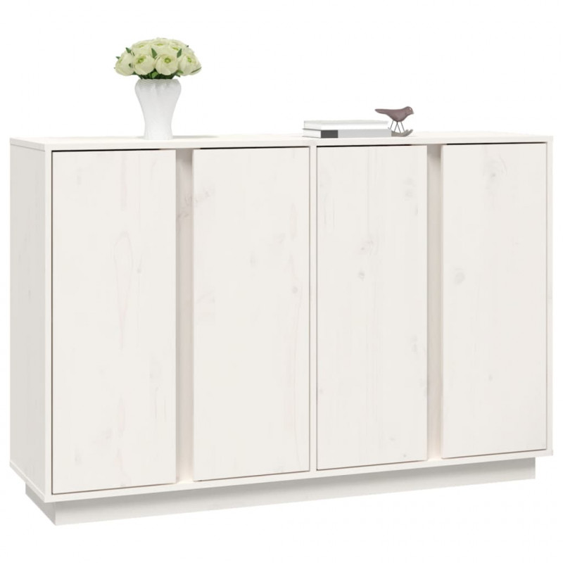Szafka, biała, 120x35x80 cm, lite drewno sosnowe