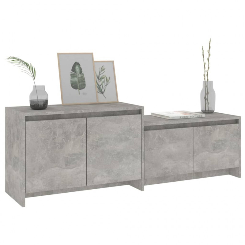 Szafka pod TV, szarość betonu, 146,5x35x50 cm