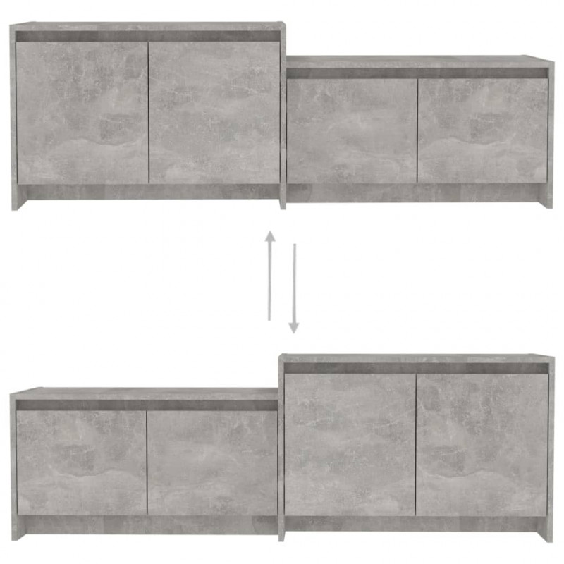 Szafka pod TV, szarość betonu, 146,5x35x50 cm